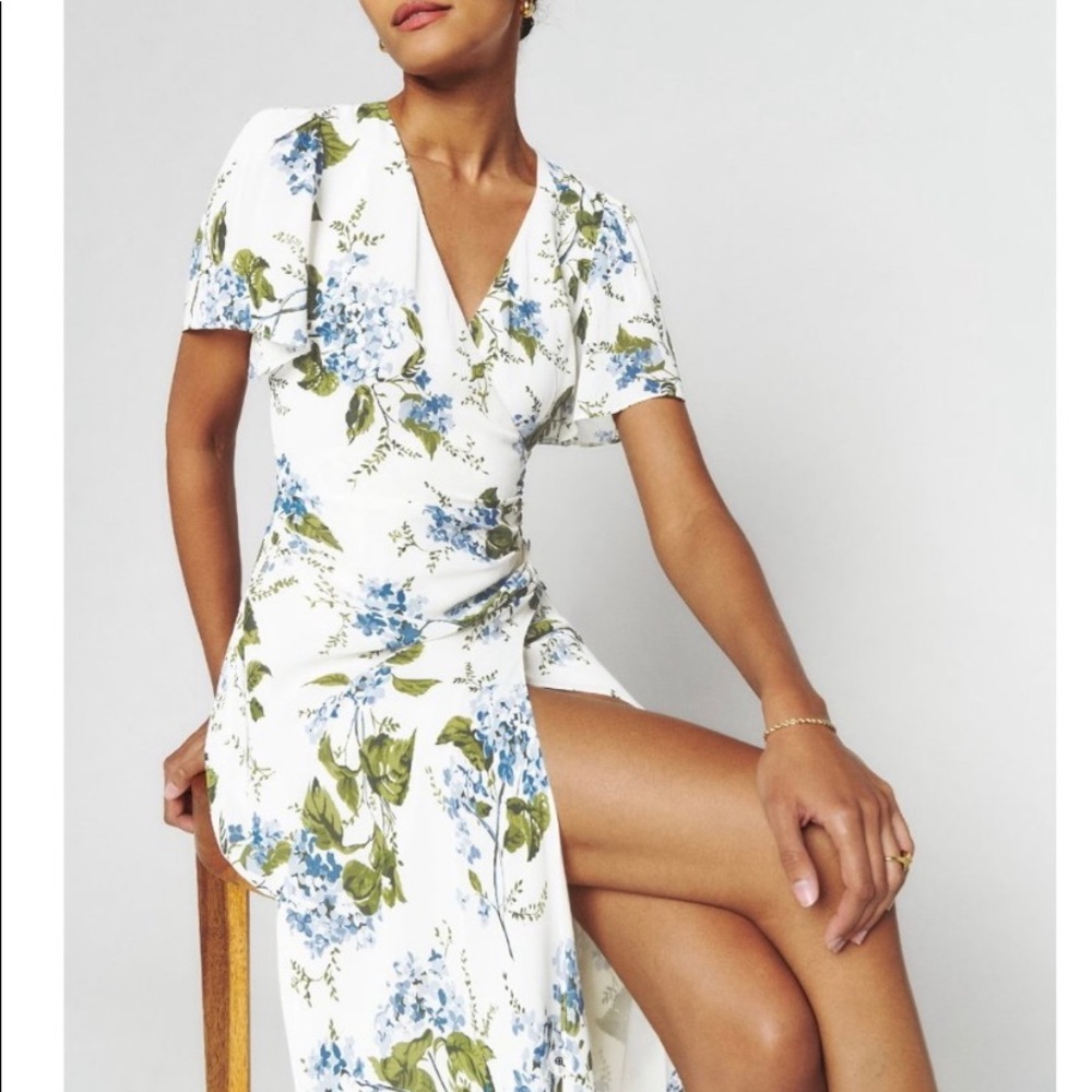 Reformation Breanna midi dress -Riviera